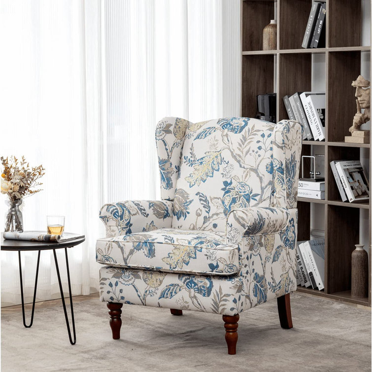 White linen online armchair